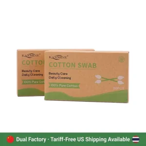Global Flexible Supply (China + Thailand) Double Calabash Head Cotton Swab 110pcs Box Cotton Bud with Kraft Paper Box