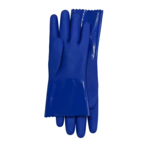 Global Sourcing 27cm Blue Micro sandy PVC Gloves Waterproof Oil Resistant Chemical Safety Work for Industry