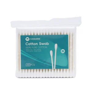 Global Warehouse New Packaging Cotton Bud 100pcs Paper Stick Cotton Swab with PP Bag