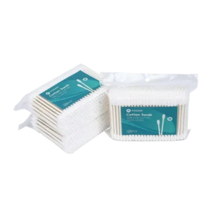 Global Warehouse New Packaging Round Pointed Tip Cotton Bud 200pcs Paper Stick Cotton Swab with pp Bag