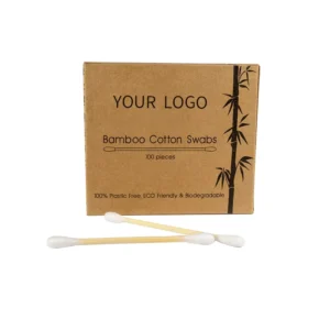 Good Quality OEM Paper Box Bamboo Stick Cotton Buds Eco Friendly 100pcs Cotton Bud Cosmetic Cleaning Cotton Swabs 5000 Boxes