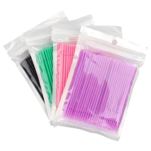Grafted Eyelash Micro Brush Cleaning and Eyelash Removal Cotton Swabs 100 Pcs bag Grafted Eyelash Removal Brush
