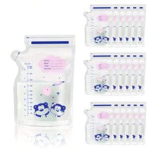 Gravure Printed Custom Logo Zipper Packaging Leak Proof Storage Plastic Sterilization Pouch Breast Milk Bag with Tear Notch