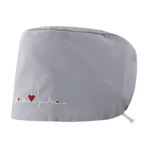 Gray TC Caps for Women Nursing Working Caps Sweatband Adjustable Elastic Scrub Hats OEM Medical Healthcare Caps