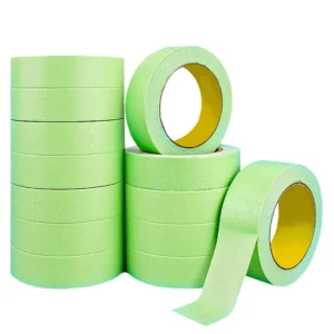 Green Acrylic Washi Paper Tape Water Activated & Hot Melt Adhesive Self Adhesive Single Sided Carton Sealing