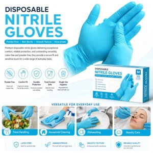 Green Food Grade Disposable Nitrile Gloves Powder Free Safety Gloves, Customizable Factory Direct Supply