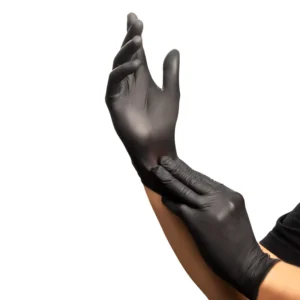 Guangzhou Powder free Black Nitrile Safety Work Gloves Medical Disposable Examination Gloves