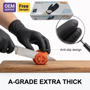 Guantes De Nitrilo Negro Disposable Nitrile Gloves Portable Thickened Wear Resistant Safety Gloves for Household Kitchen