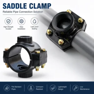 HDPE PP Saddle Clamp Plastic Pipe Fitting Clamp Saddle for Agricultural Irrigation Water System