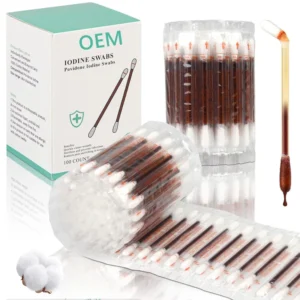 HSA/FSA Premium Organic Cotton Iodine Swabs Individually Packaged Snap & Flow Wound Care for Cuts, Scrapes