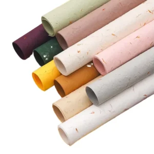Hand torn Petal Crepe Wrapping Paper Bouquet Roll Double Sided 50x70cm High Quality Floral Embossed Recyclable Chemical Pulp