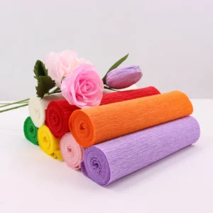 Handmade Colorful Crepe Paper DIY Artificial Flowers Wrapping Paper Material Starch Coating Roll Flower DIY Material Package