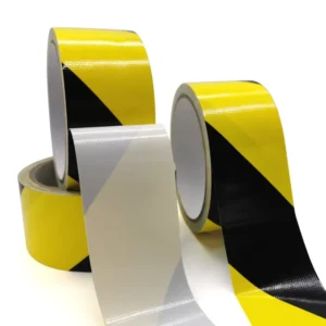 Hazard Black Yellow Coloured Warning Barrier Tape Custom Self Adhesive Road Floor Marking Caution Tape