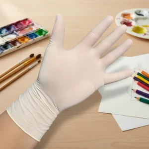 Healthcare Disposable Latex Gloves Superior Elasticity Anti Slip Waterproof 24cm Length for Precise Medical Tasks