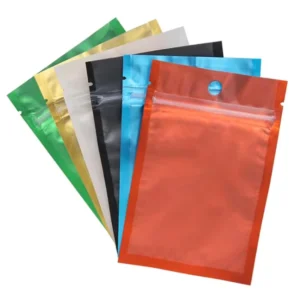 Heat Seal Moisture Proof Custom Color Glossy Film 3 Side Seal Pouches Food Grade Sealable for Retail Products