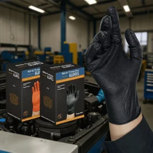 Heavy Duty 10 Mil Nitrile Gloves Tough diamond Texture Green Nitrile Gloves 10 Mil Extra Thick Protective for Auto Repair Shops