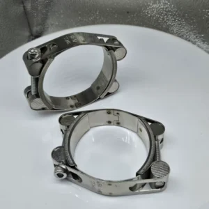 Heavy Duty 55-65mm Inch Stainless Steel Galvanized Double Bolts Saddle Type Hose Clamp