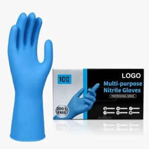 Heavy Duty Blue Nitrile Gloves 12Mil 12″ Length Powder Free Textured Disposable Nitrile Gloves Industrial Multi Purpose