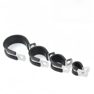 Heavy Duty EPDM R Type Rubber Pipe Hose Hanging Clamps Galvanized Iron Fist Clamping R Style Clips Inch Measurement Rubber Lined