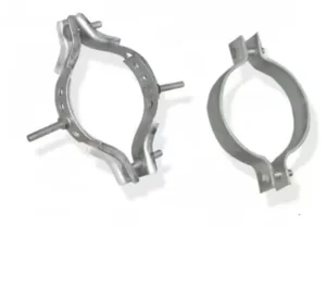 Heavy Duty Stainless Steel U Shaped Saddle Pipe Clamp Plain Finish for Power Application Metric Measurement System