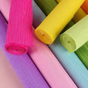 Heavy Weight Crepe Paper for Making Flowers High Stretch Solid Color Crepe Paper