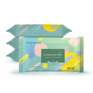 Henrich White Flushable Wet Wipes Travel Size Antibacterial Wipes 12ct Mini Pack Refreshing Hand Wipes Eco Friendly Bamboo