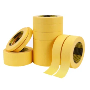 High Adhesion Heavy Duty Heat Resistant Crepe Paper Acrylic Adhesive Painters Masking Tape for Automotive Painting Yellow