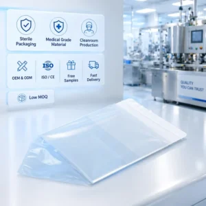 High Custom Transparent Disposable Medical Sterile Cleanroom Bags Transducer Probes Instruments Isolation Protection