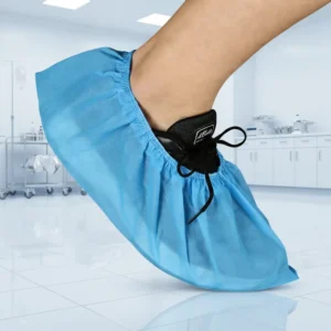 High Quality Blue White Non woven Shoe Covers AntiSlip Disposable PP Foot Covers 15x40cm Cleanroom Hospital Home Use Foot Cover