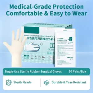 High Quality CE Certified Powder Free Safety Latex Gloves High Elasticity Non Slip Disposable for Dental Surgical Use