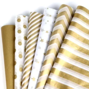 High Quality Custom Wrapping Tissue Paper Packing Brand Tissue Papers with Company Shiny Foil Gold Logo