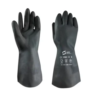 High Quality Industrial Acid Alkali Oil Chemical Heat Resistance Safety Work Flocklined Chemistry Lab Neoprene Protective Gloves