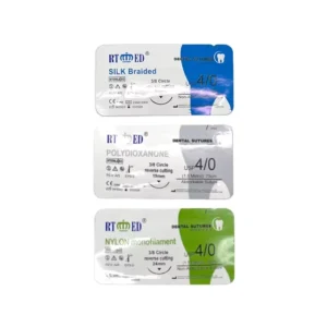 High Quality Manufacturers Silk/PGA/PGLA/Nylon Braided Dental Suture With Reverse Cutting Needle 3/0, 75cm for Hospital
