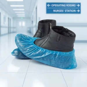 High Quality PE Disposable Blue Shoe Covers Medical Anti Dust Waterproof Overshoes
