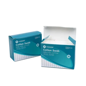 High Quality Pointed Round Tip Cotton Bud 200pcs Paper Stick Cotton Swab with New Paper Box