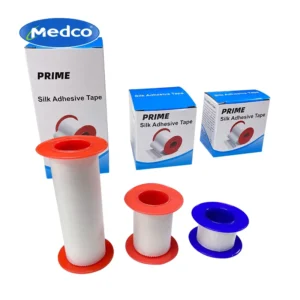 High Quality Professional Surgical Medical Silk Tape OEM Manufacturer Comfortable Adhesive Cloth for Hospital Medco Brand
