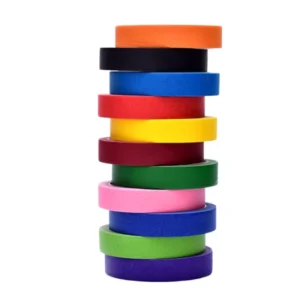 High Quality Single Sided Silicone Pressure Sensitive Crepe Paper Masking Tape with Strong Adhesive Heat Resistant Red Car Spray
