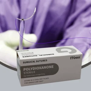 High Quality Veterinary Disposable Sutures Pet Medical PDO Polydioxanone Sterile Absorbable Surgical Suture Thread with Needle