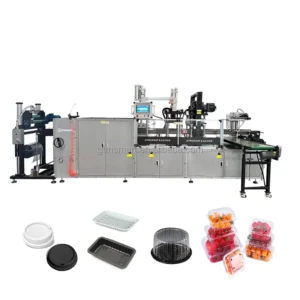 High Speed PP PET PS PVC Plastic Cup Lid Forming Machine Motor Automatic Thermoformer for Paper Bowl Lids Beverage Cup Covers