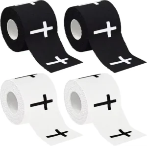 High Stretch Breathable Sports Tape Cross Design White Black Wristband Emergency Bandages for Athletes