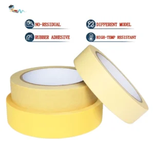 High Temperature Heat Resistant No Residual Car Vehicle Automotive Refinish Spray Paint Crepe Paper Masking Rubber Adhesive Tape