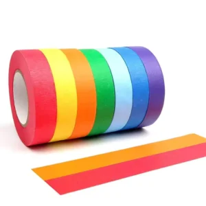 High Temperature Waterproof No Residue Adhesive Colored Crepe Paper Masking Tape for Car Painting Building Renovation