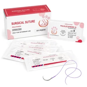 High Tensile PGCL Thread XY POE04 Absorbable Monofilament Veterinary Suture with 90 120 Days Absorption for Animal Clinic Use