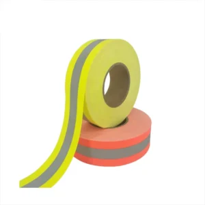 High Visibility Fluo Yellow Red Silver Reflective Ribbon Strips Warning Tape for Safety Garments