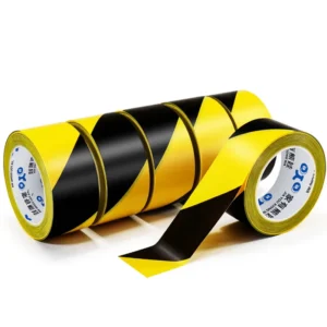 High Visibility Reflective Hazard Warning Tape Yellow and Black PVC Twill Reflective Warning Tape for Floor and Warehouse Marking