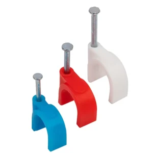 Home Office Fixing Telephone Wire on Wall Cable Clip with Nail Saddle Clamp Plastic 4mm 25mm Chcc 4mm Round Shapes 100 Pcs CHCC
