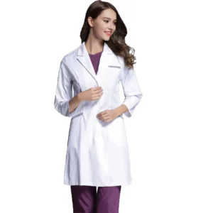 Hospital Beauty Salon Women’s Anti static Polyester Cotton Lab Coat Medical Work Clothes Uniform Custom Logo Print