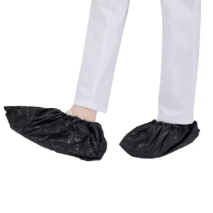 Hospital Medical Anti Skid Protective PPE Black Plastic Disposable PE PP Household Shoe Cover