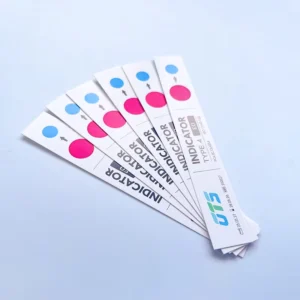 Hospital Use Sticky Chemical Monitoring EO Sterilization Indicator Label Red Blue Color Change 15mm*100mm Size
