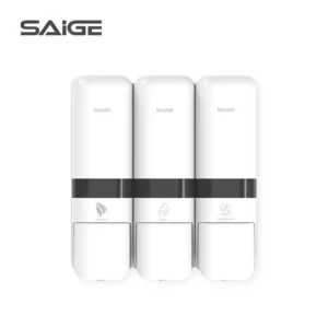 Hotel Bathroom ABS Plastic Wall Mounted Manual Triple Liquid Soap Dispensers